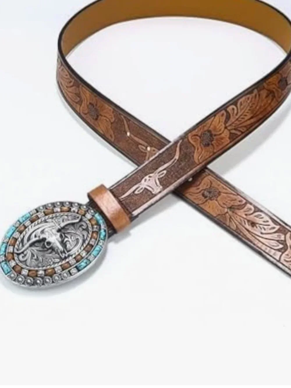 Western-Cowboy Wide Leather Belt Buckle